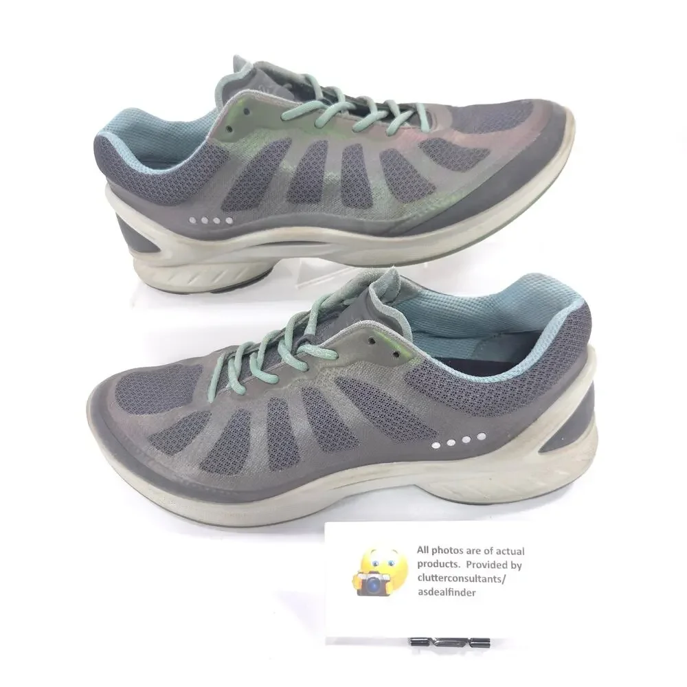 Ecco Biom Athletic Lace Up Running Shoe Womens Size 8.5 39 Gray Blue White